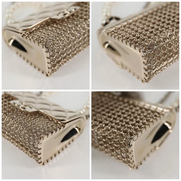 CHANEL Matelasse 2021S Pearl Necklace Metal Gold tone CC Auth 131853SM - Picture 16 of 16